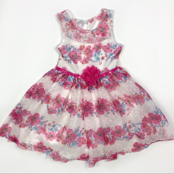 Nanette Lepore Other - Nanette Kids Floral Swiss Dot Lace Formal Dress 4T